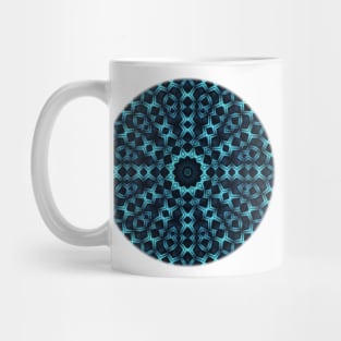 Three-dimensional, patterned, fractal in blue tones Mug